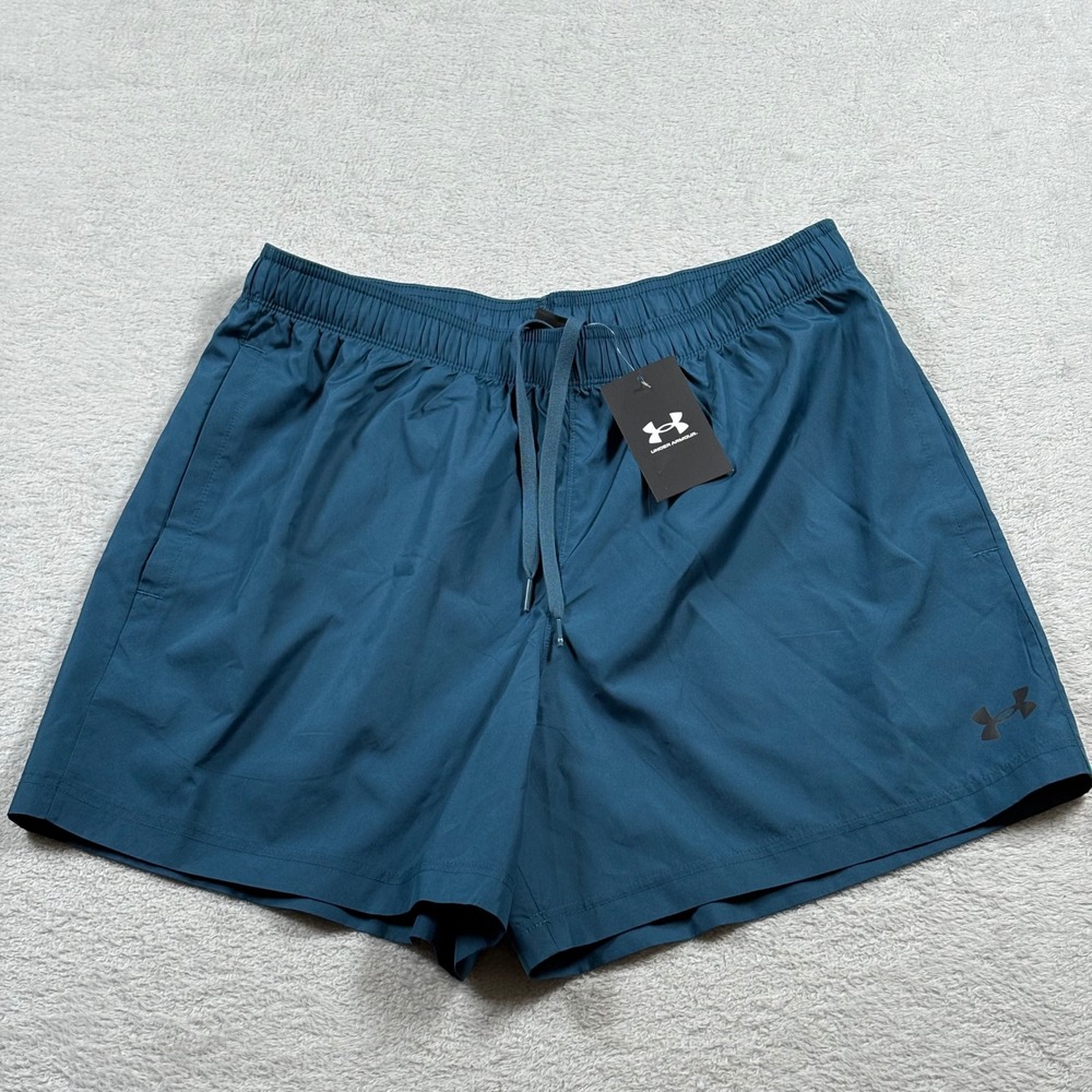 Under Armour Mens Tech Woven 5in Shorts Teal Blue 6009712 Size Large NEW